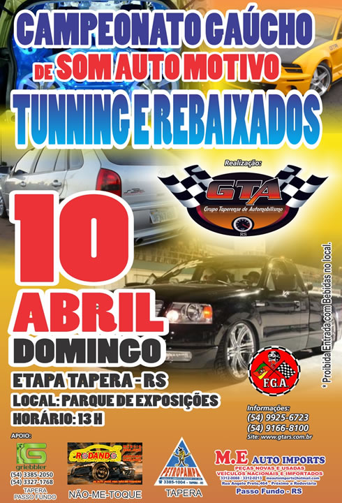Campeonato Gaúcho de Som Automotivo, Tunning e Rebaixados - Etapa Tapera 2011